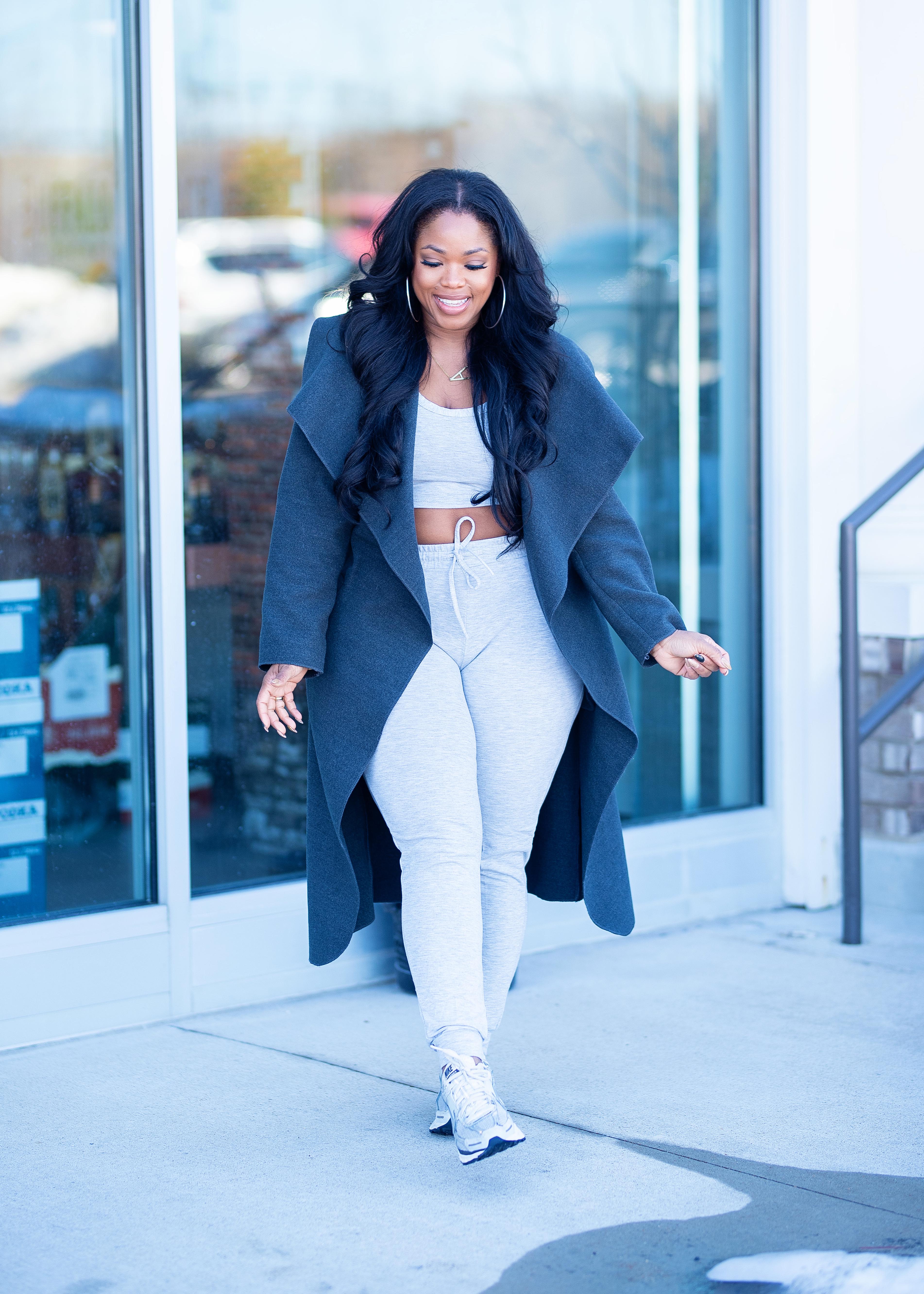 Kiki | Two piece jogger set {Gray} Please Read Description