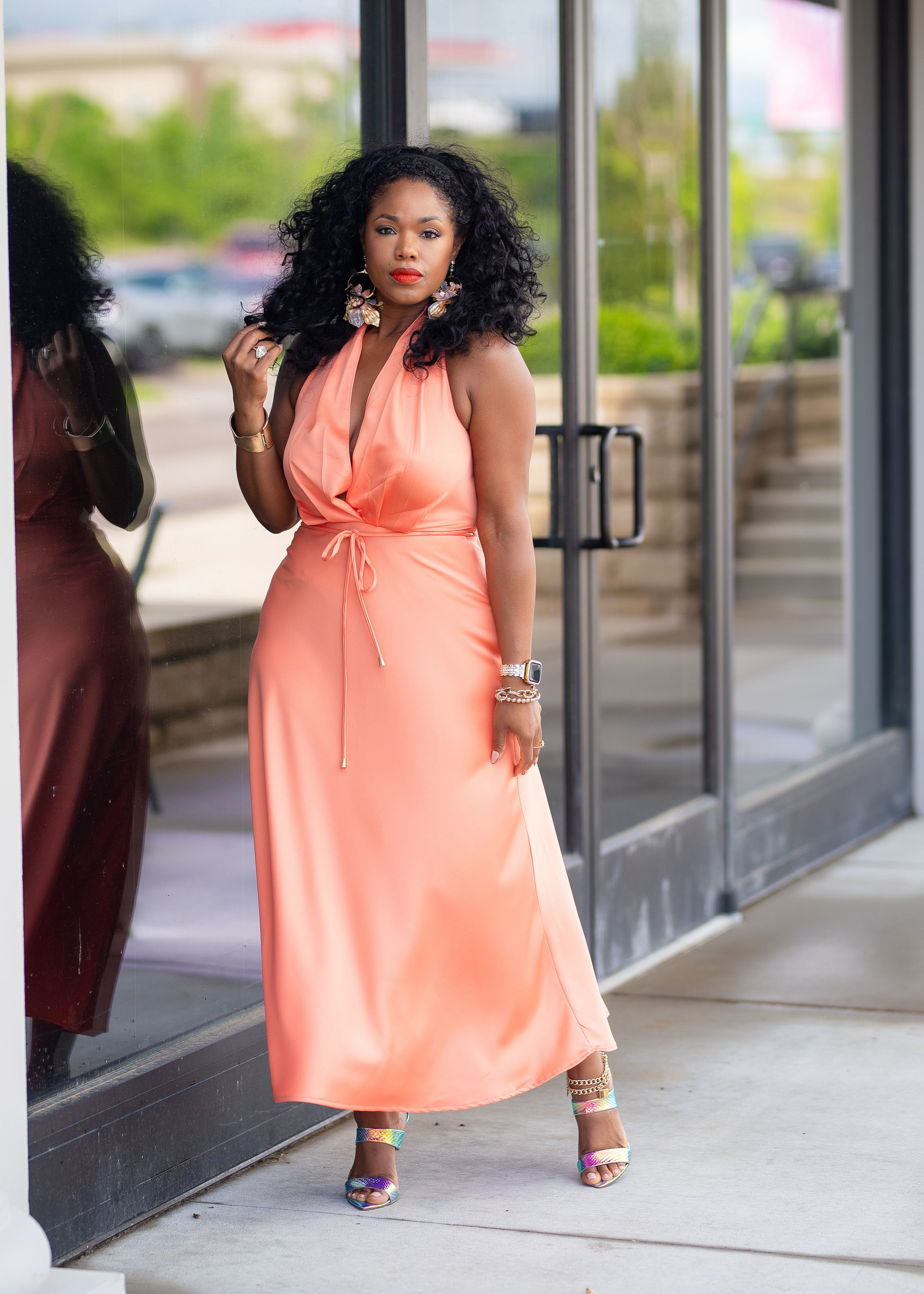 Sharon | Halter Maxi {Tangerine} PLEASE READ DESCRIPTION
