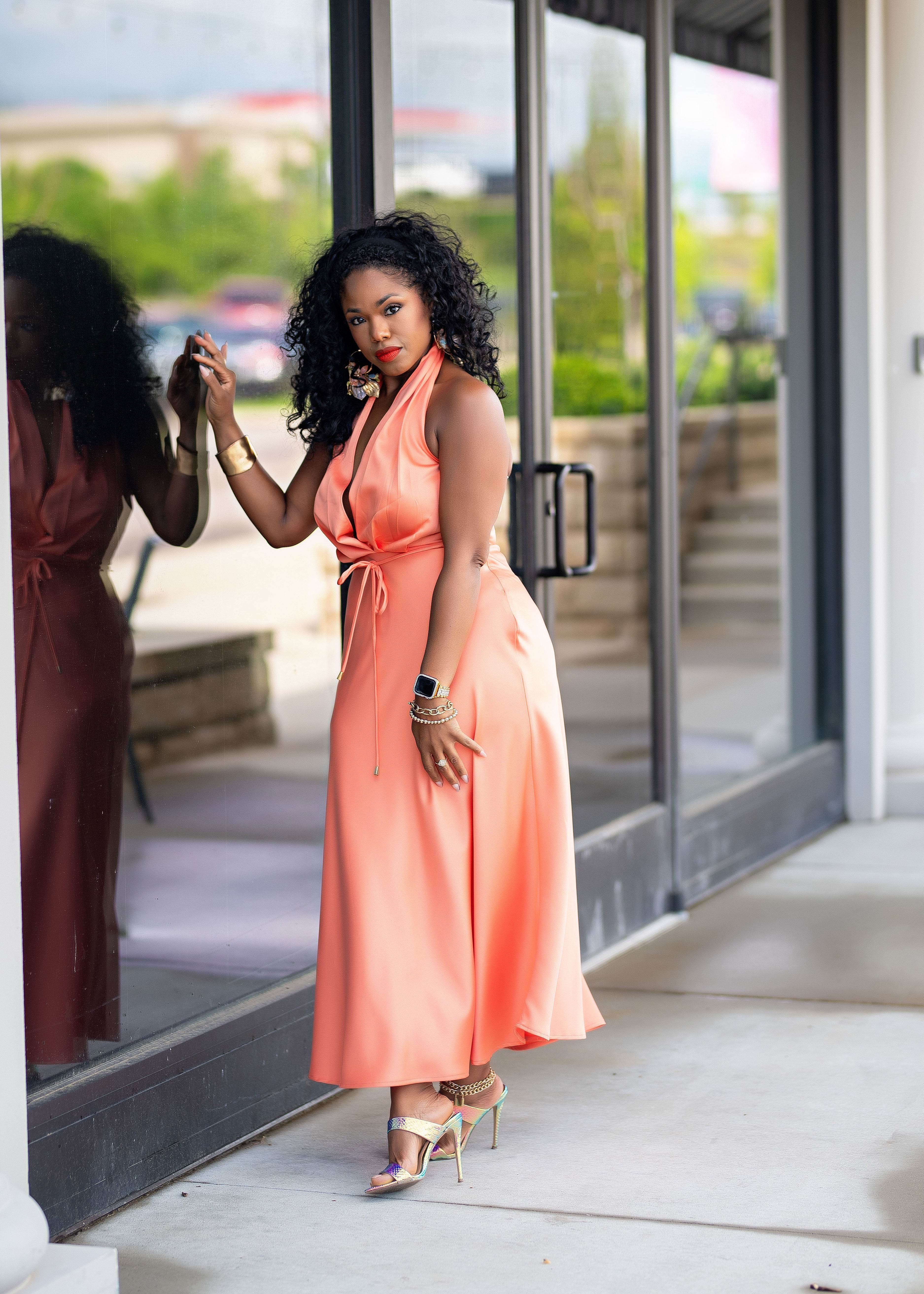 Sharon | Halter Maxi {Tangerine} PLEASE READ DESCRIPTION
