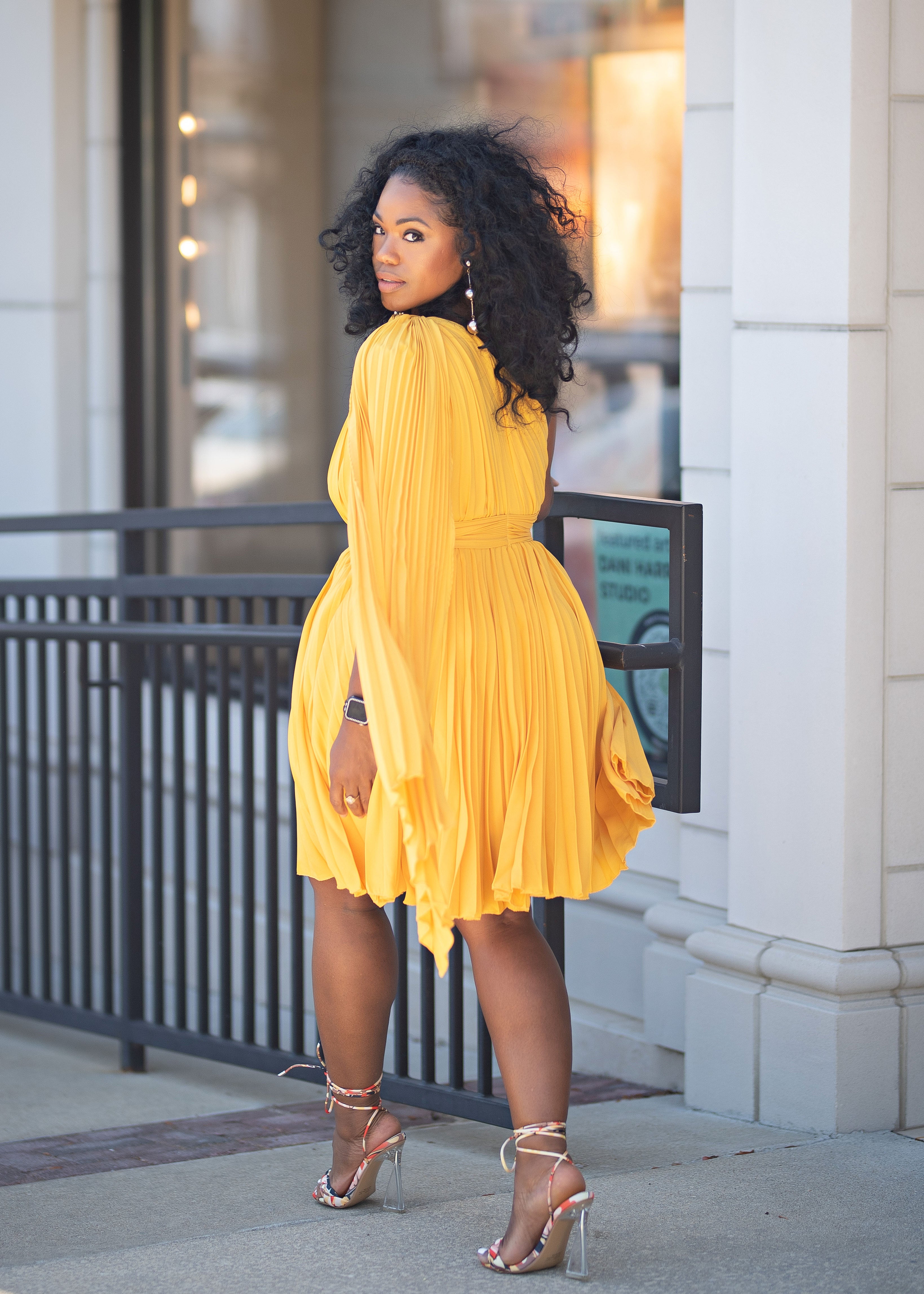 Kourtney | Pleated Midi Dress {Marigold} PLEASE READ DESCRIPTION