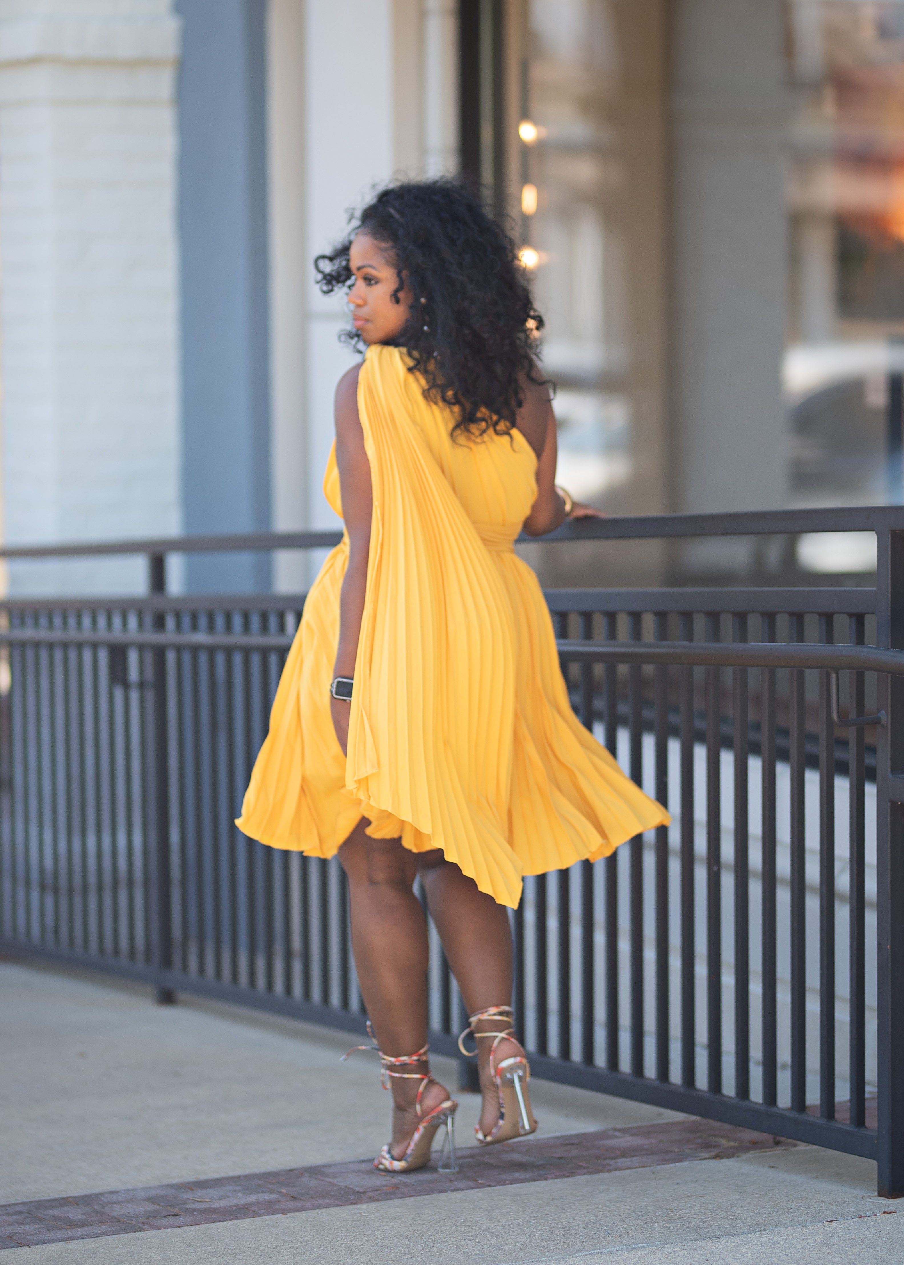 Kourtney | Pleated Midi Dress {Marigold} PLEASE READ DESCRIPTION