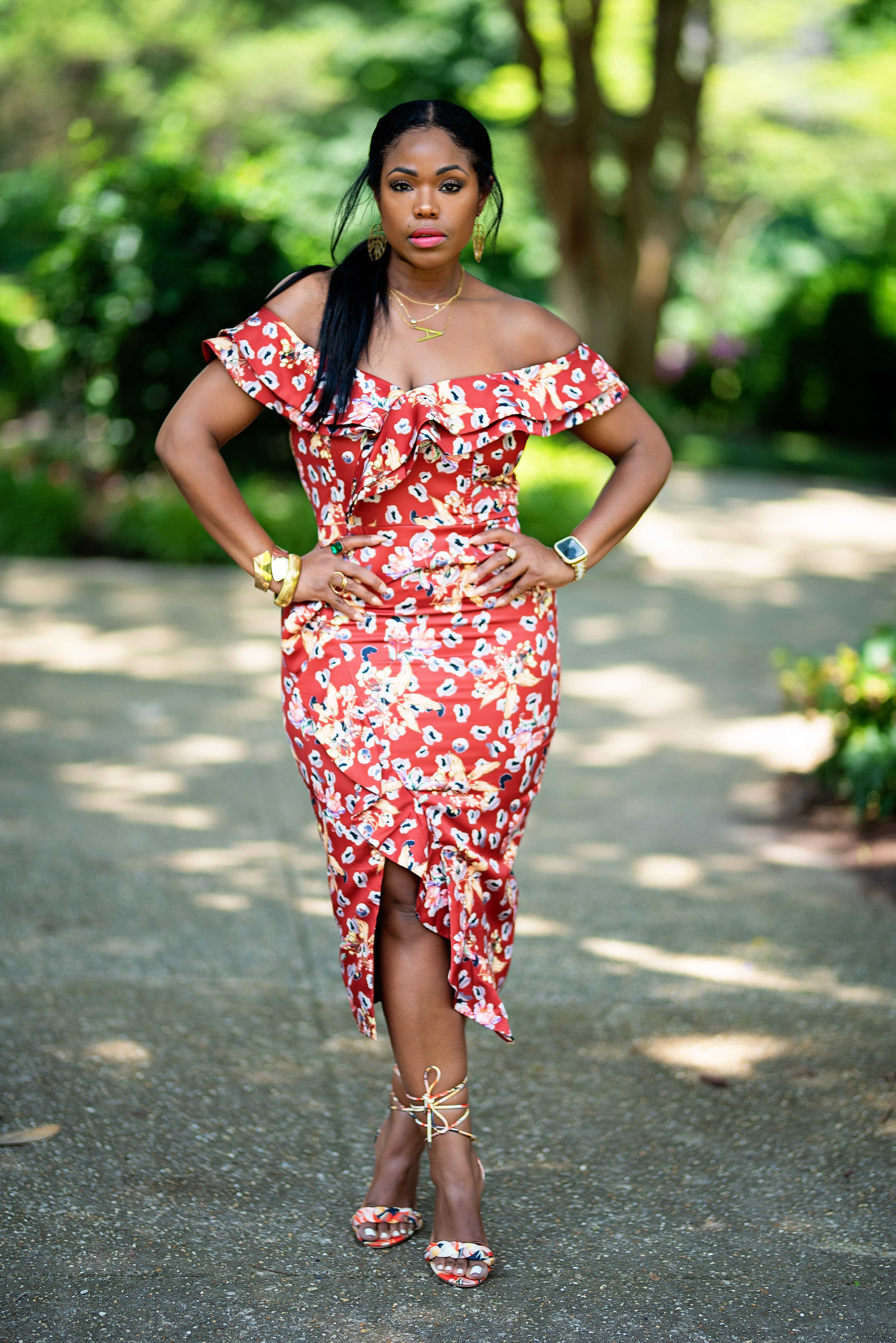 Mandy | Off Shoulder Dress {Deep Red} PLEASE READ DESCRIPTION