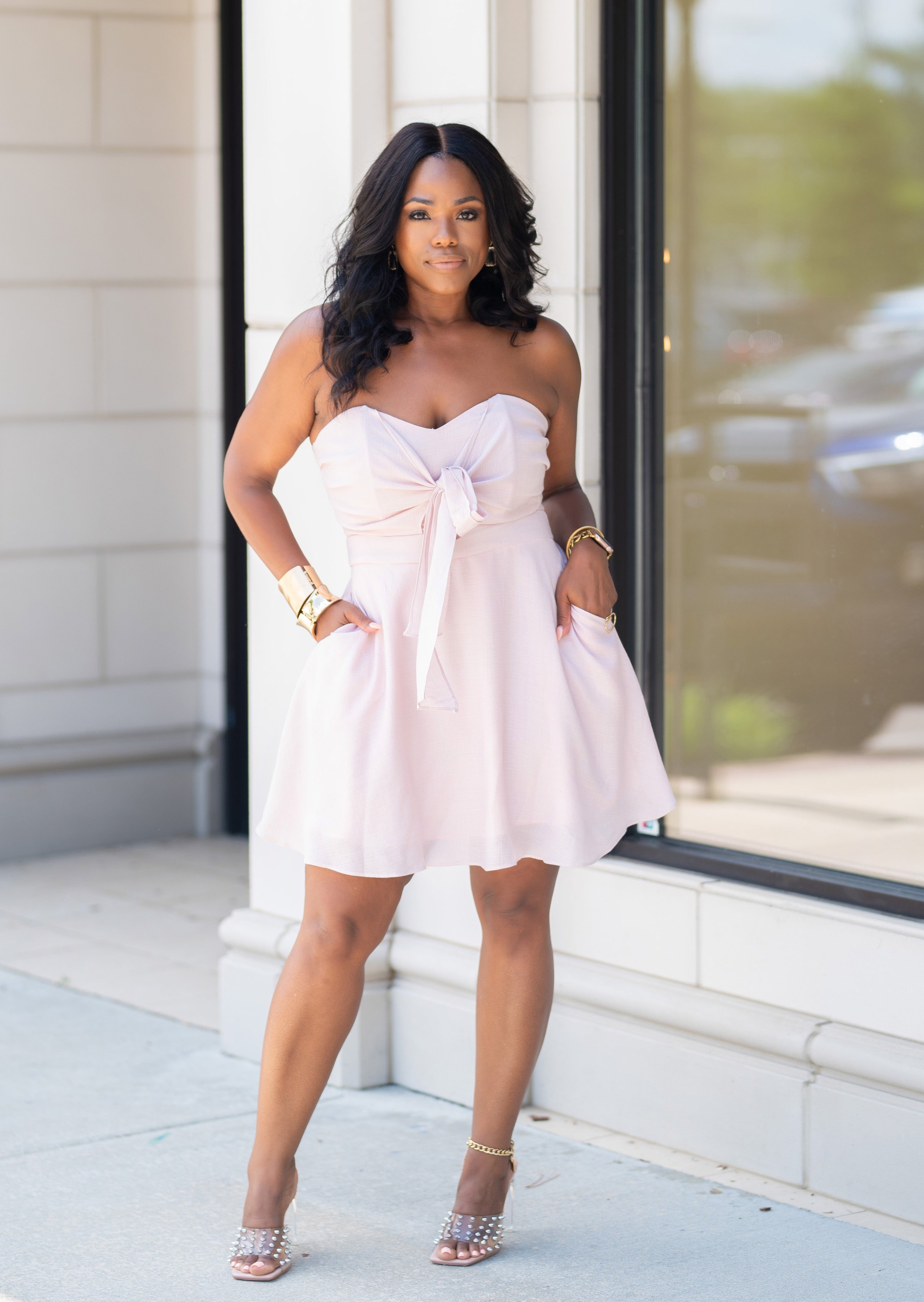 Rosalita | Tube Flare Dress {Light pink} PLEASE READ DESCRIPTION