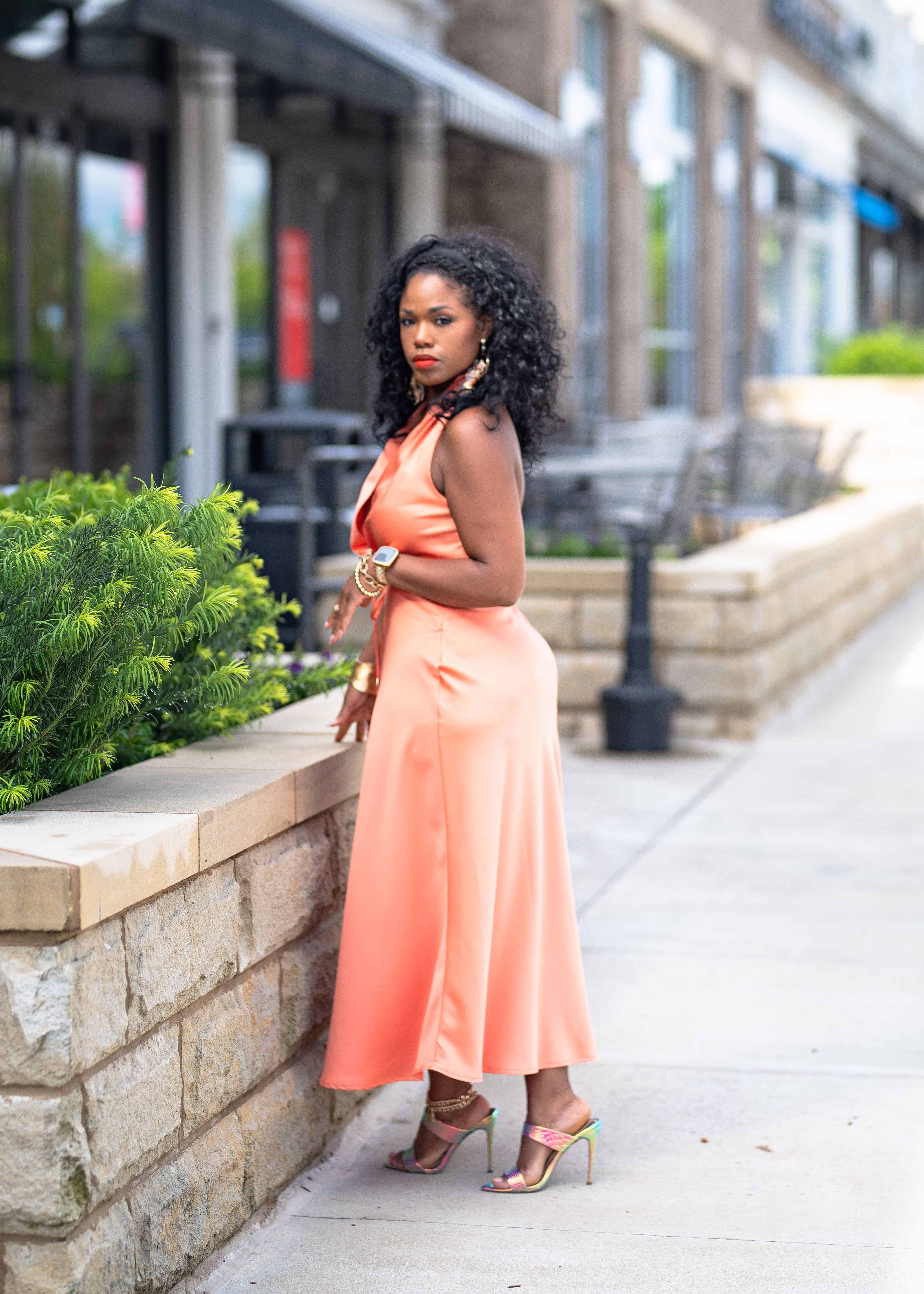 Sharon | Halter Maxi {Tangerine} PLEASE READ DESCRIPTION