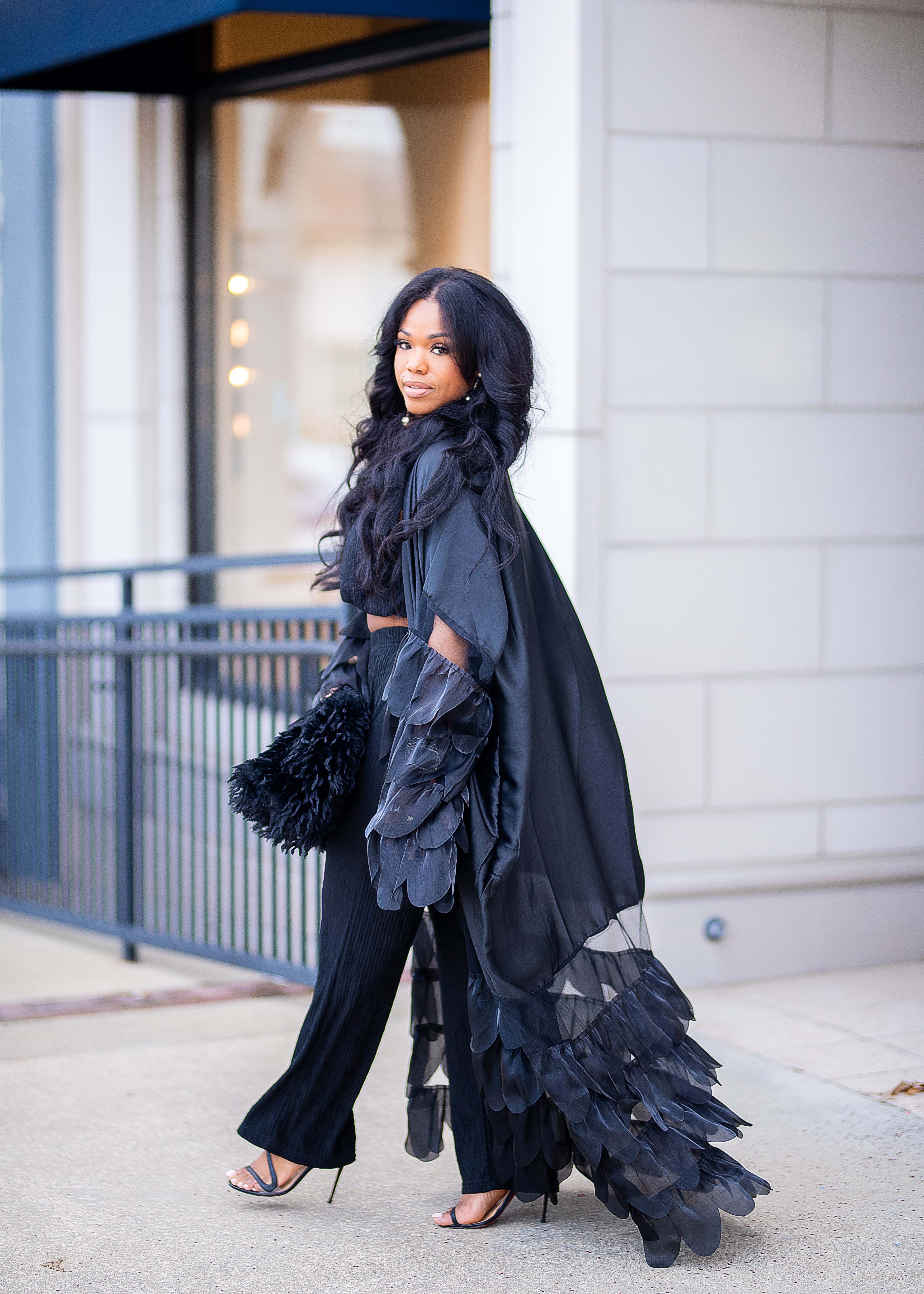 FEATHERED | Feather Kimono {Black} PREORDER | PLEASE READ DESCRIPTION AND SHIPPING TIMES